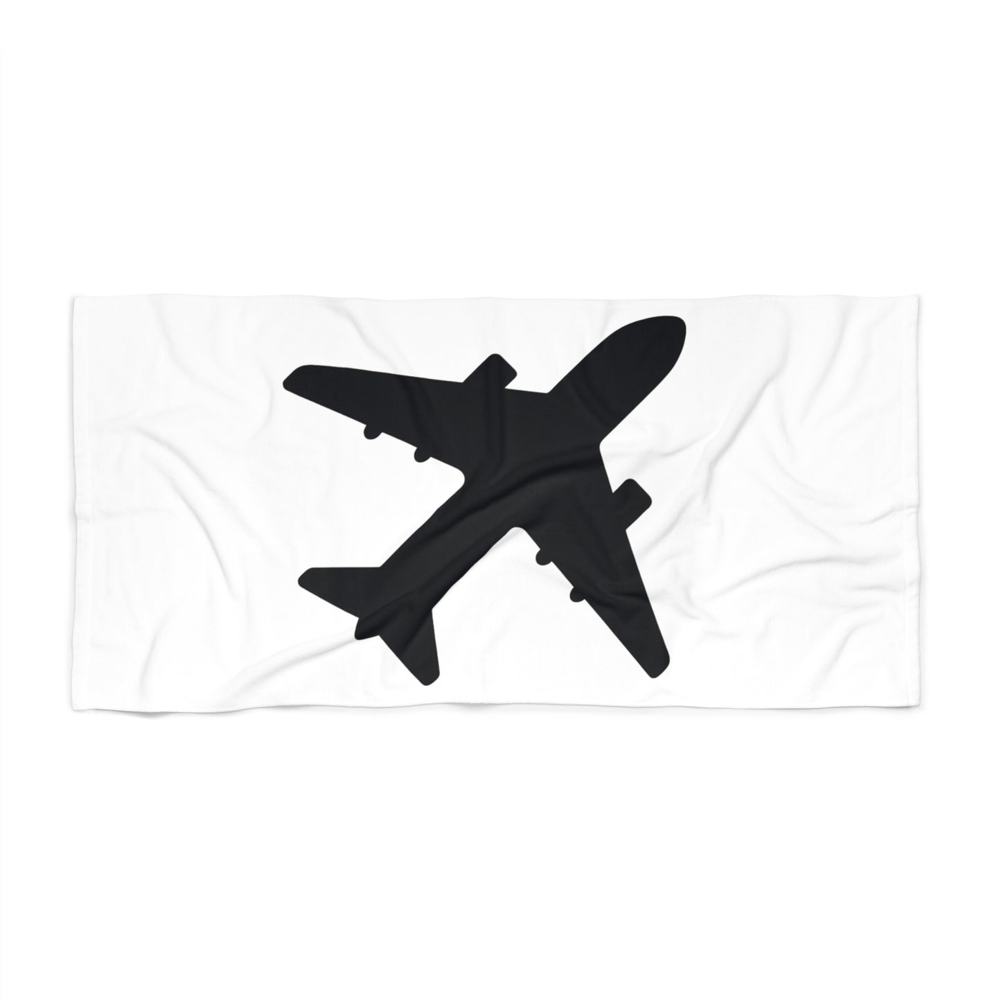 Plane White Beach Towel