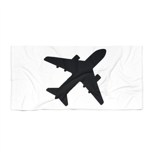 Plane White Beach Towel